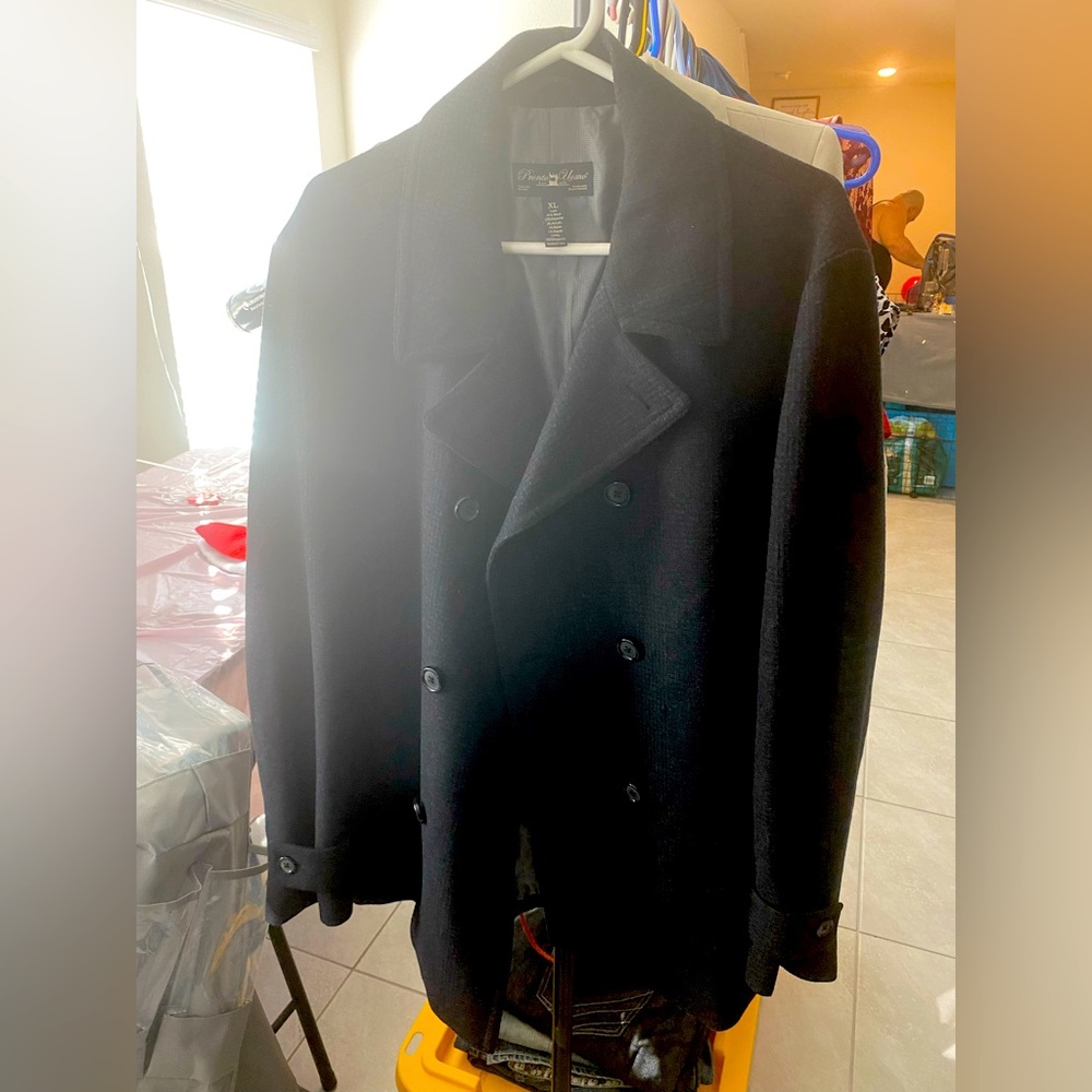 Men’s Coat Jacket Button Down Sz XL Pronto Uomo Black Winter coat